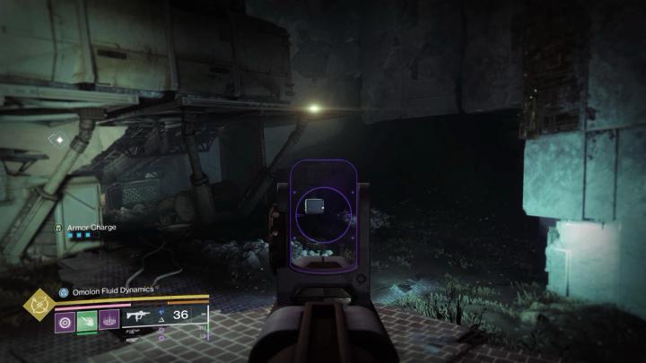 A screenshot showcasing the Golden Age tech location inside The Rift Lost Sector in Destiny 2