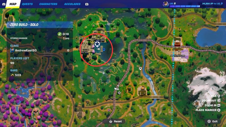 a map of the fortnite chapter 6 season 1 location