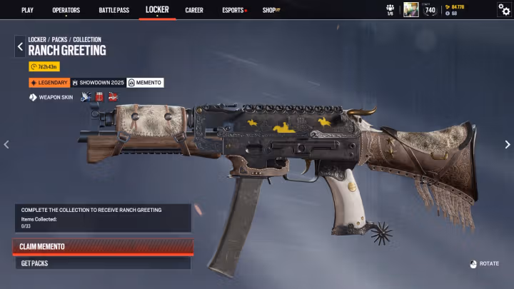 Siege X Showdown Memento Weapon skin