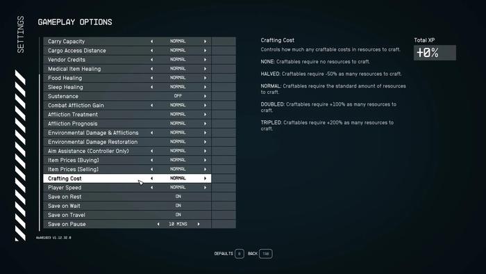 image of an extended option for starfield