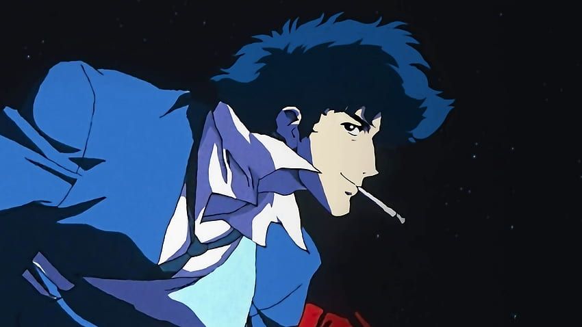 spike spiegel with cigarette in mouth side view