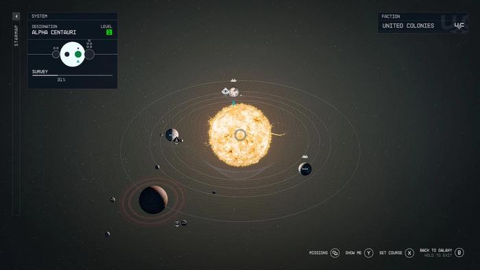 a screenshot of a video game showing the solar system .