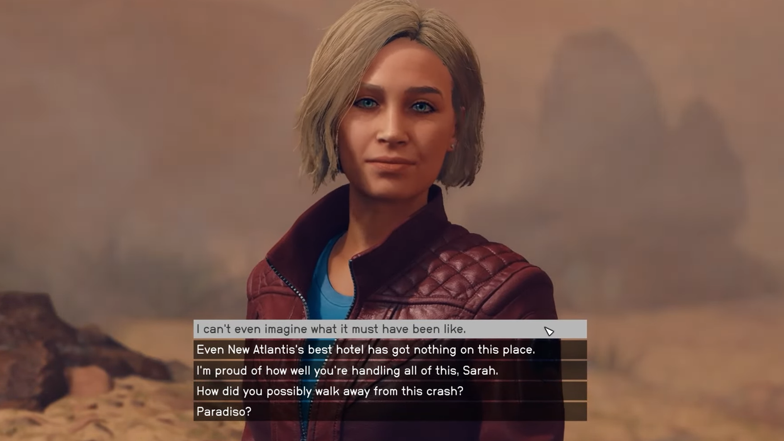 starfield in memorium side quest sarah morgan dialogue