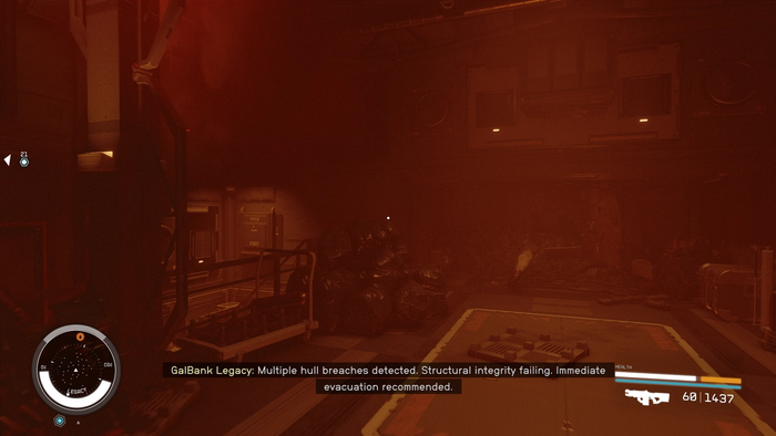 starfield eye of the storm legacy warning orange lights gas leak and exploding