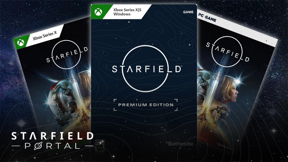 The starfield box art is displayed with explorers looking out to space