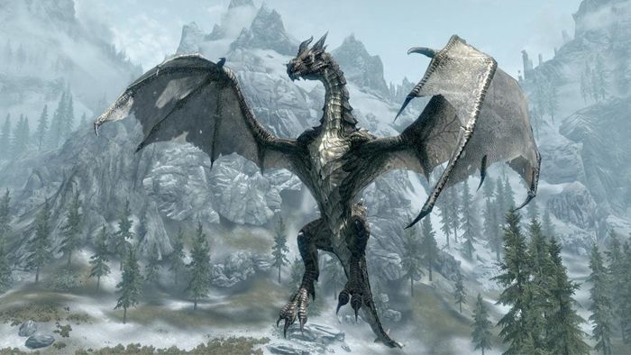 skyrim dragon flying