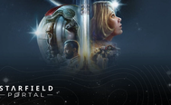 Movie like poster of explorers looking to space
