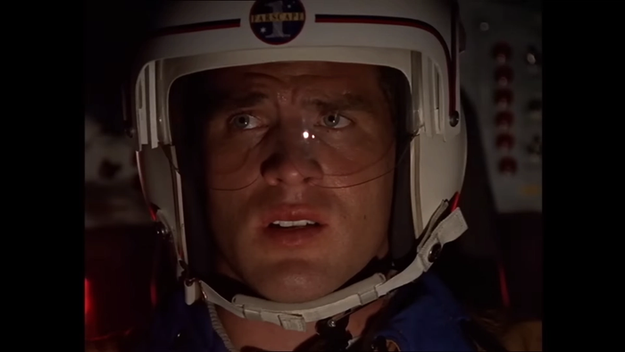 a close up of astronaut John Crichton