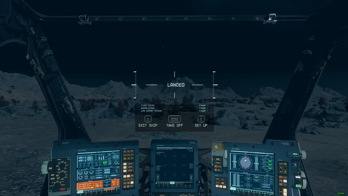 starfield ship landing UI