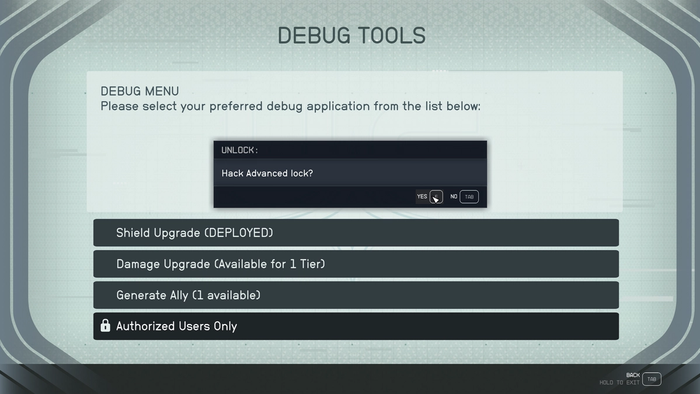 starfield supra et ultra debug tool