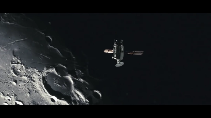A satellite above the moon
