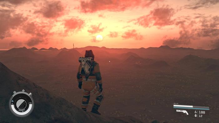 starfield gagarin outpost sunrise view