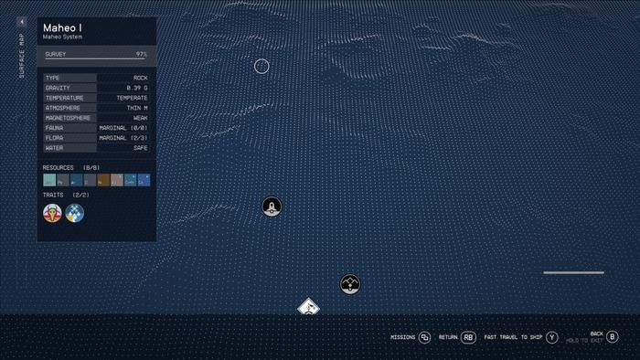 Maheo I terrain map Starfield