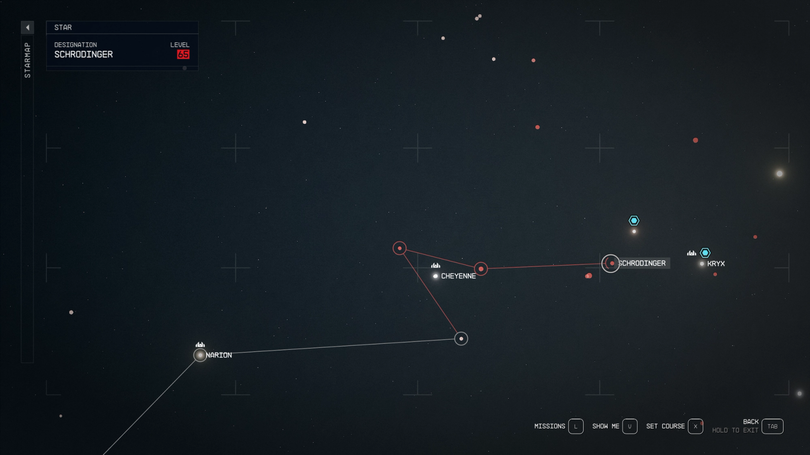 starfield colander location in the schrodinger star system