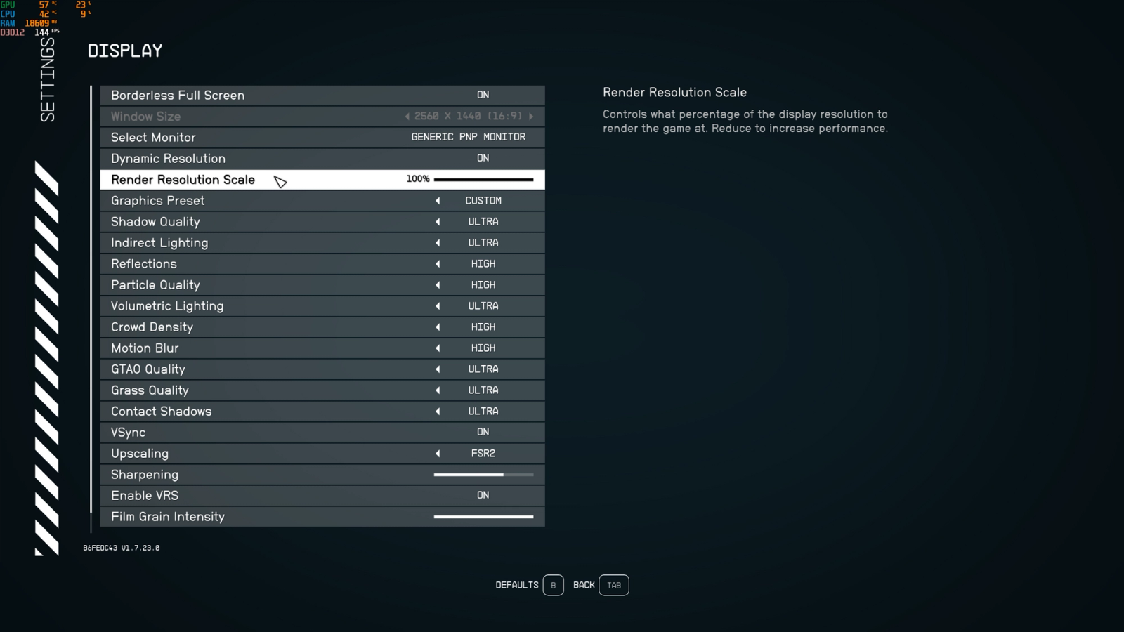 starfield fsr2 settings used