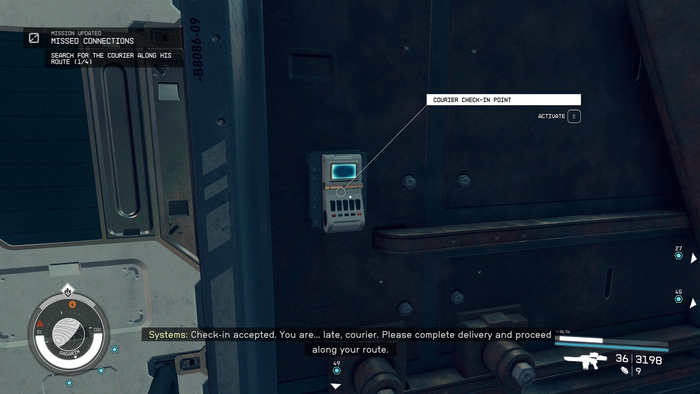 starfield missed connections check in terminal
