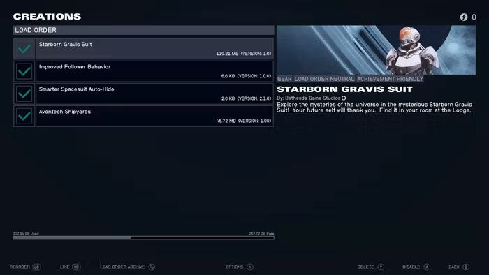 a screenshot of starborn gravis suit in a video game .