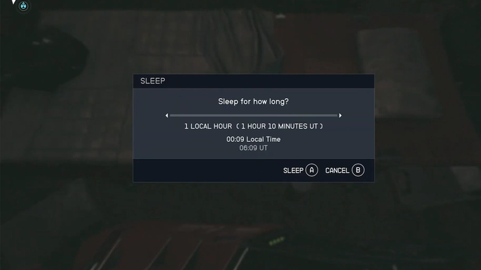 starfield sleep timer
