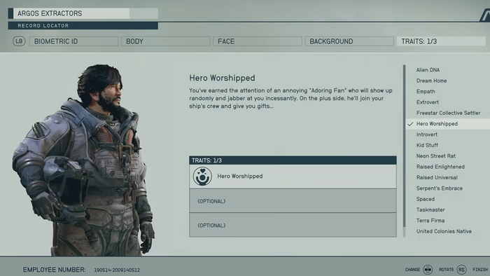 starfield traits menu