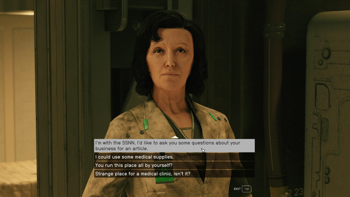 starfield primary sources speak to nurse talia