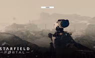 Starfield gameplay, showing the player character holding a sniper rifle.