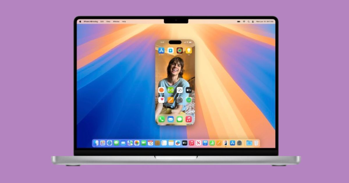 An image of the iPhone mirroring feature in macOS Sequoia - mirror iPhone to Mac